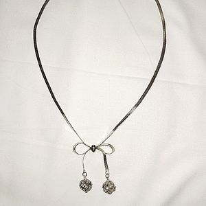 Sterling Silver Bow Necklace
